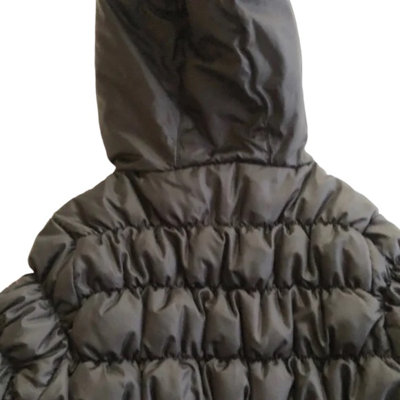 HAWKE&CO Girls Youth 7/8 Puffer Down Hooded Winter Jacket Fleece lined Blk Pink - Picture 7 of 10